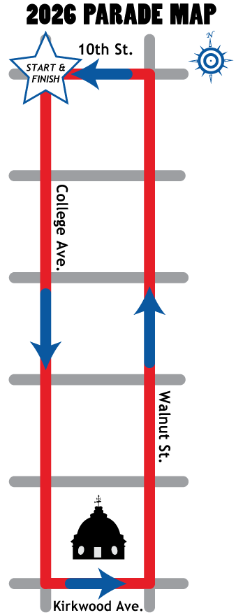 Map of Fourth of July Parade route.