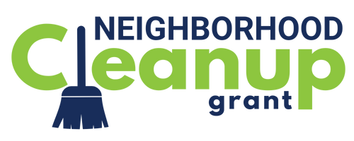 cleanup grant logo, broom in place of the "l"