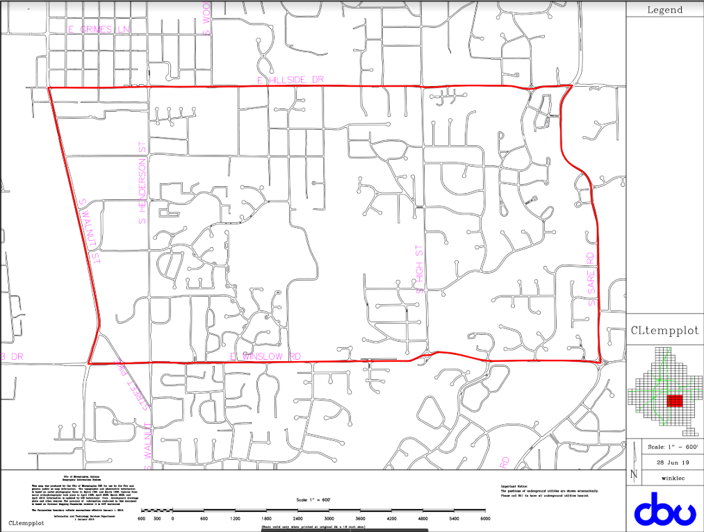 An image of a map with a red line making a square around it 