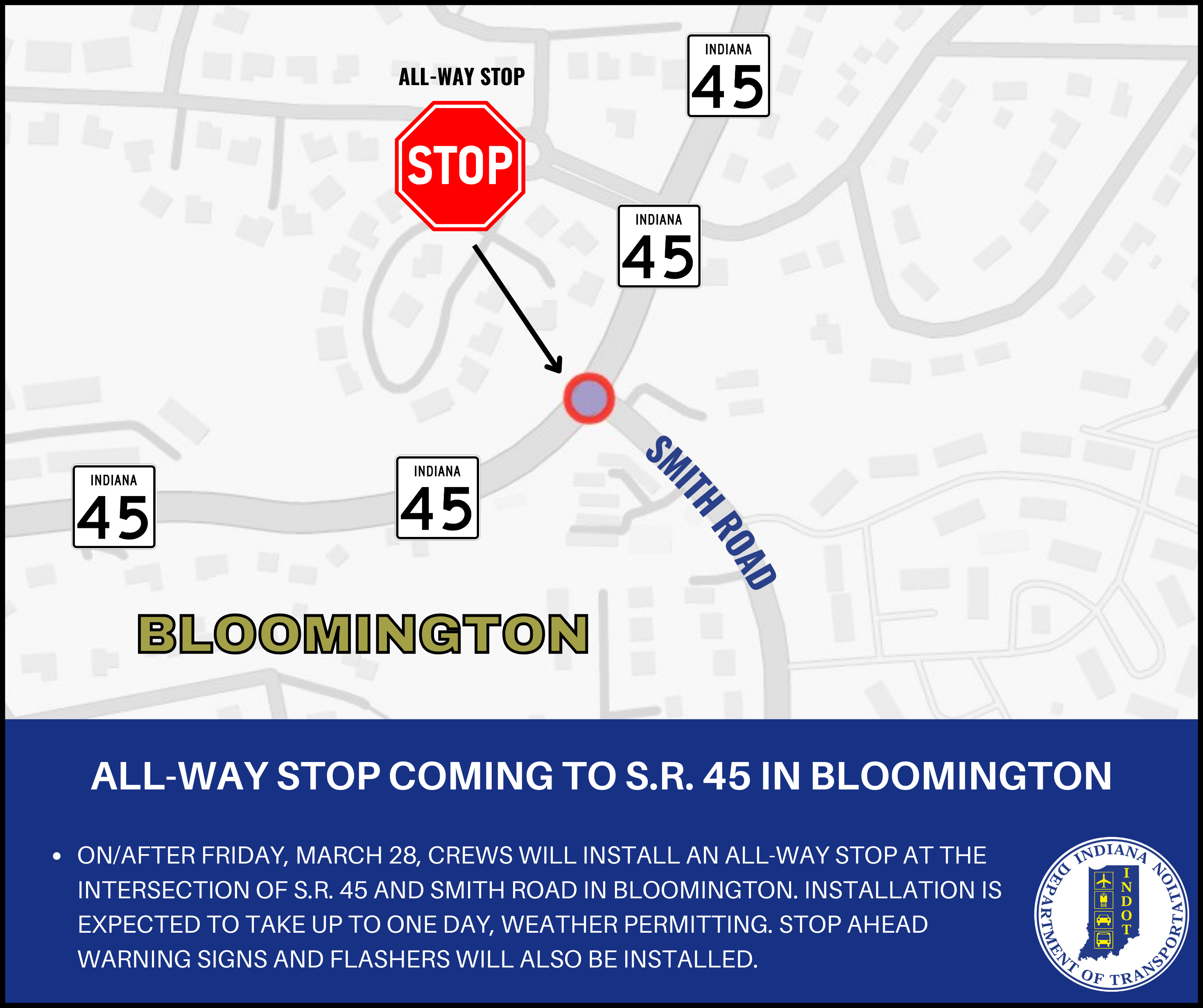 All-way stop coming to State Road 45 in Bloomington
